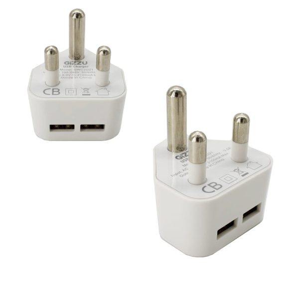 Charger 2 Port Usb Sa 3-Prong Gizzu