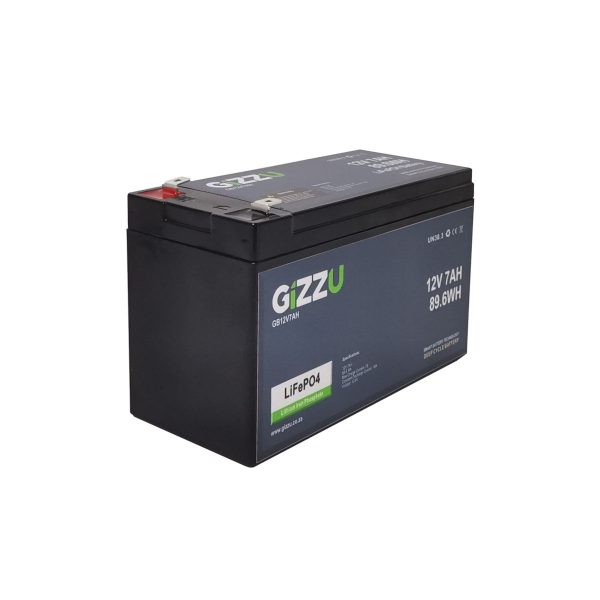 Gizzu 12V 7Ah Lithium-Iron Phosphate (LiFePO4) Gate Battery