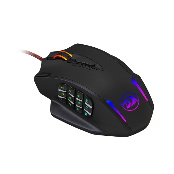 REDRAGON IMPACT 12400DPI MMO Gaming Mouse - Black - Image 3