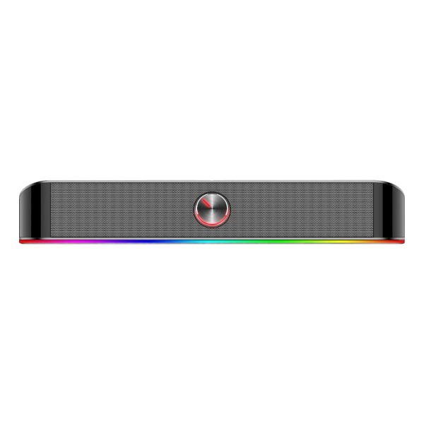 REDRAGON 2.0 Sound Bar ADIEMUS 2 x 3W RGB USB|Aux PC Gaming Speaker - Black - Image 2