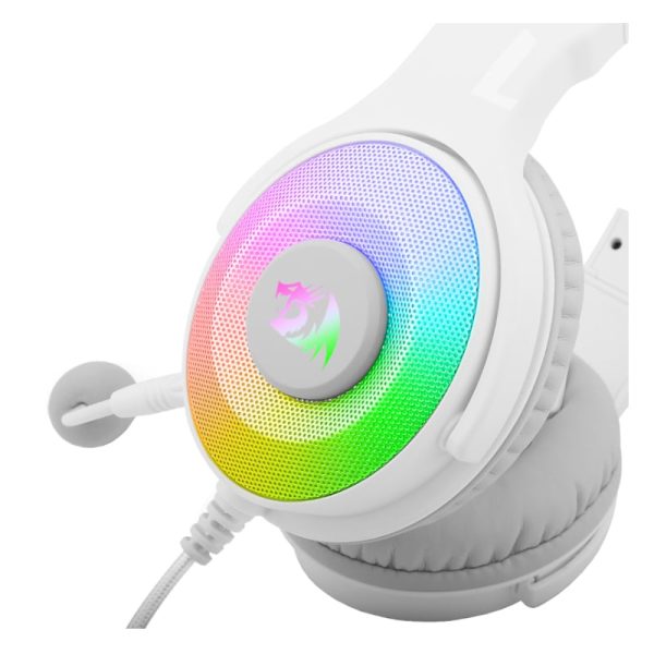 REDRAGON Over-Ear PANDORA USB (Power Only)|Aux (Mic and Headset) RGB Gaming Headset - White - Image 5