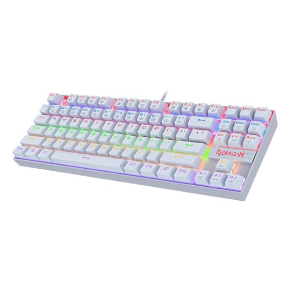 REDRAGON KUMARA Mechanical 87 Key|RGB Backlit Gaming Keyboard - White - Image 2