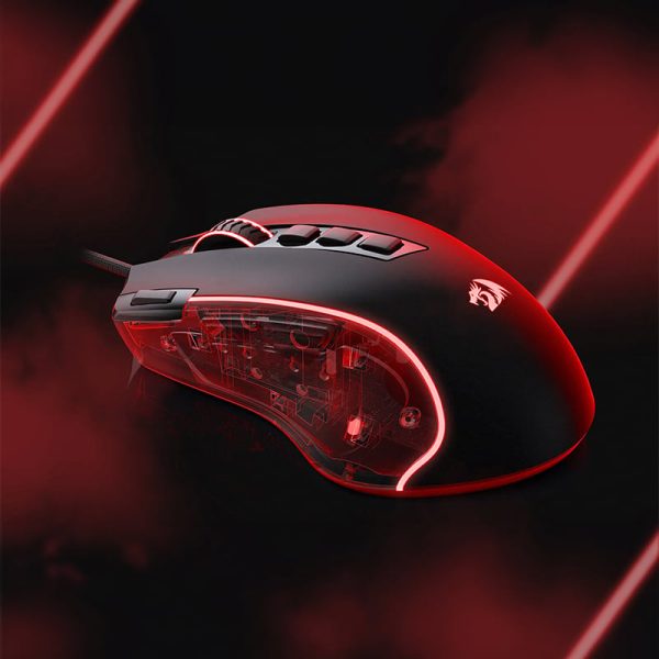 REDRAGON PREDATOR 4000DPI RGB Ergo Gaming Mouse - Black - Image 7