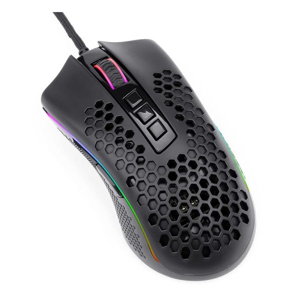 REDRAGON STORM 12400DPI 7 Buttons|Ergonomic Design|P3327 Optical Sensor|Lightweight Body|RGB Backlit gaming Mouse - Black - Image 3