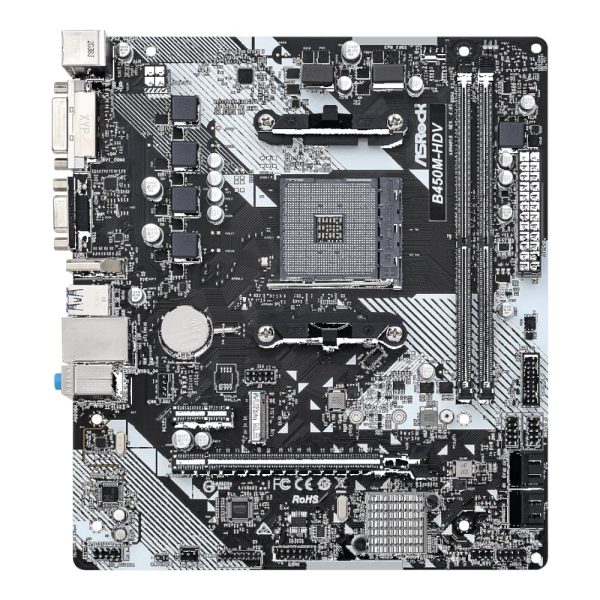 ASRock B450M-HDV R4.0 AMD AM4 M-ATX Motherboard - Image 2